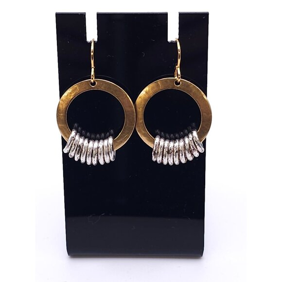 Unbranded Jewelry - Gold & Silver Tone Hoop Earrings With Textured Rings